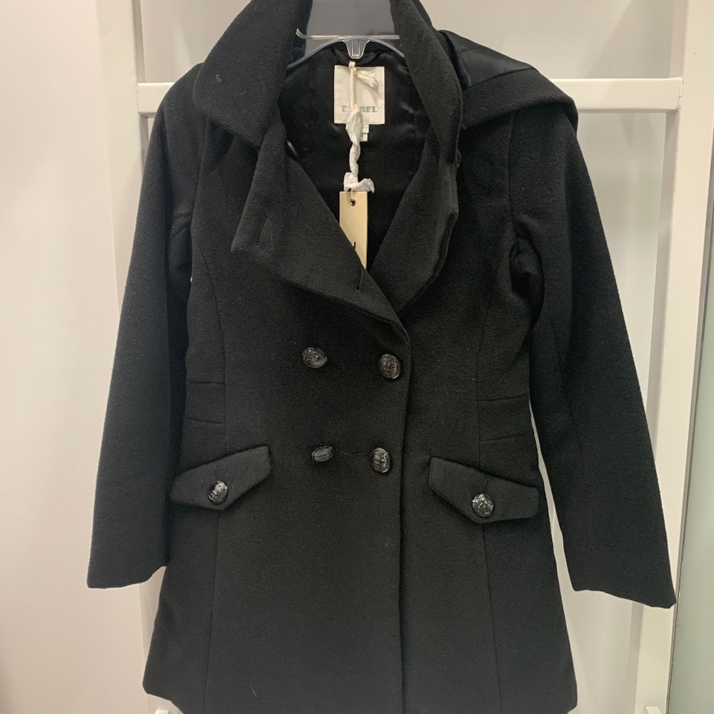Diesel Girls trendy coat size 7 black